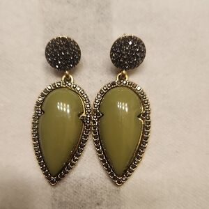 Elegant Gold and Green Drop Earrings